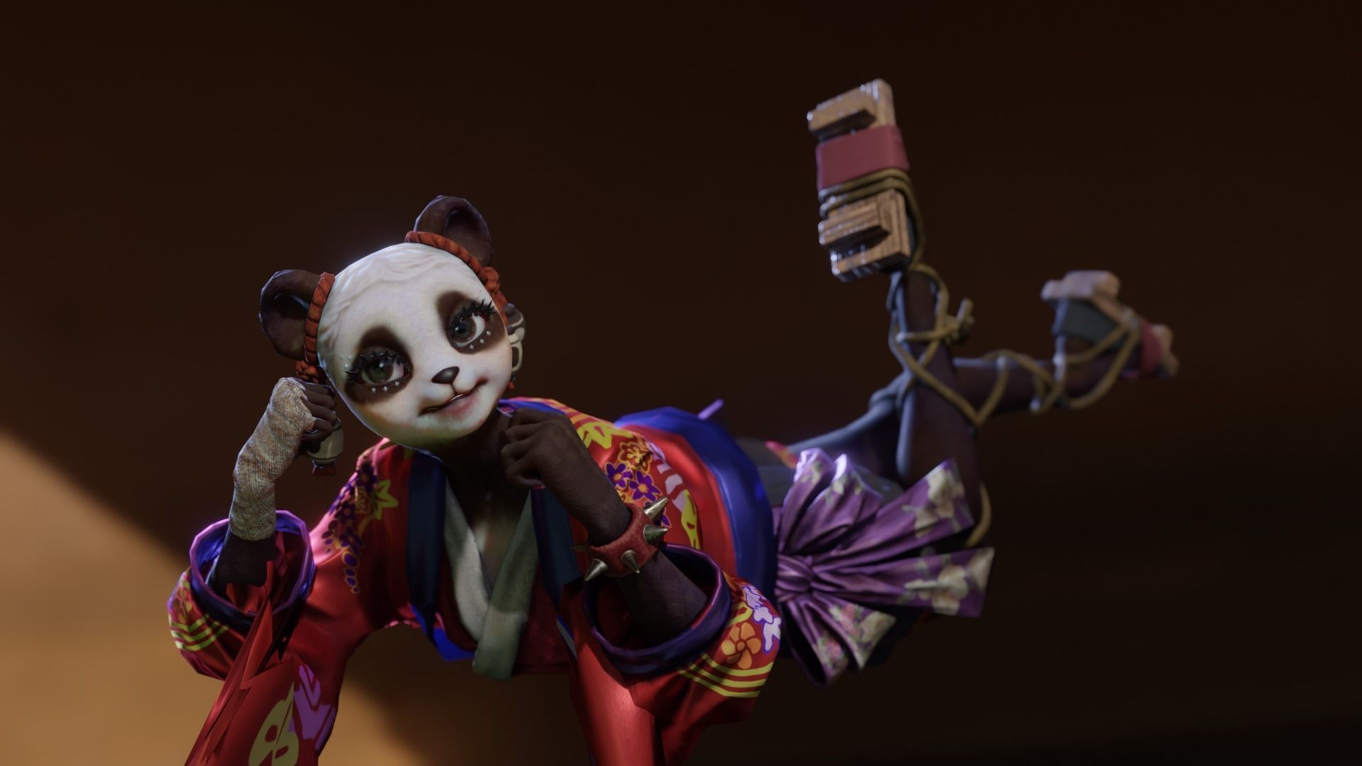 Panda girl Low-poly 3D model_5