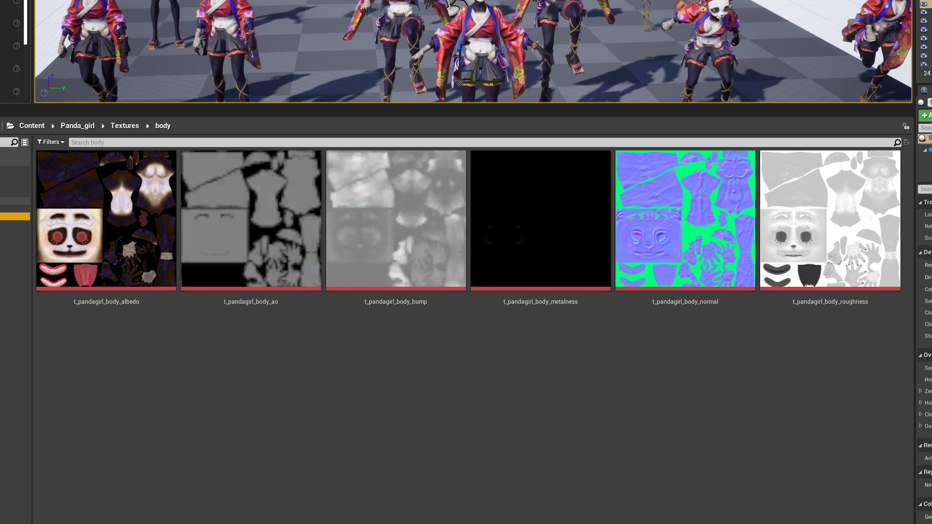 Panda girl Low-poly 3D model_26