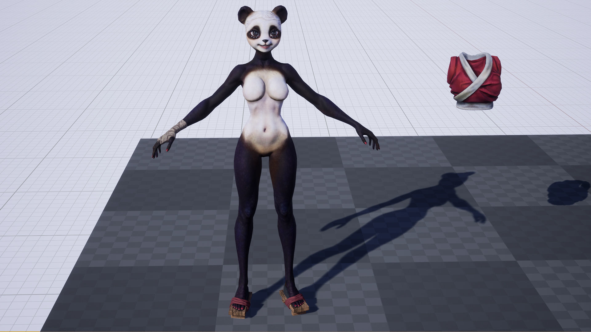 Panda girl Low-poly 3D model_19