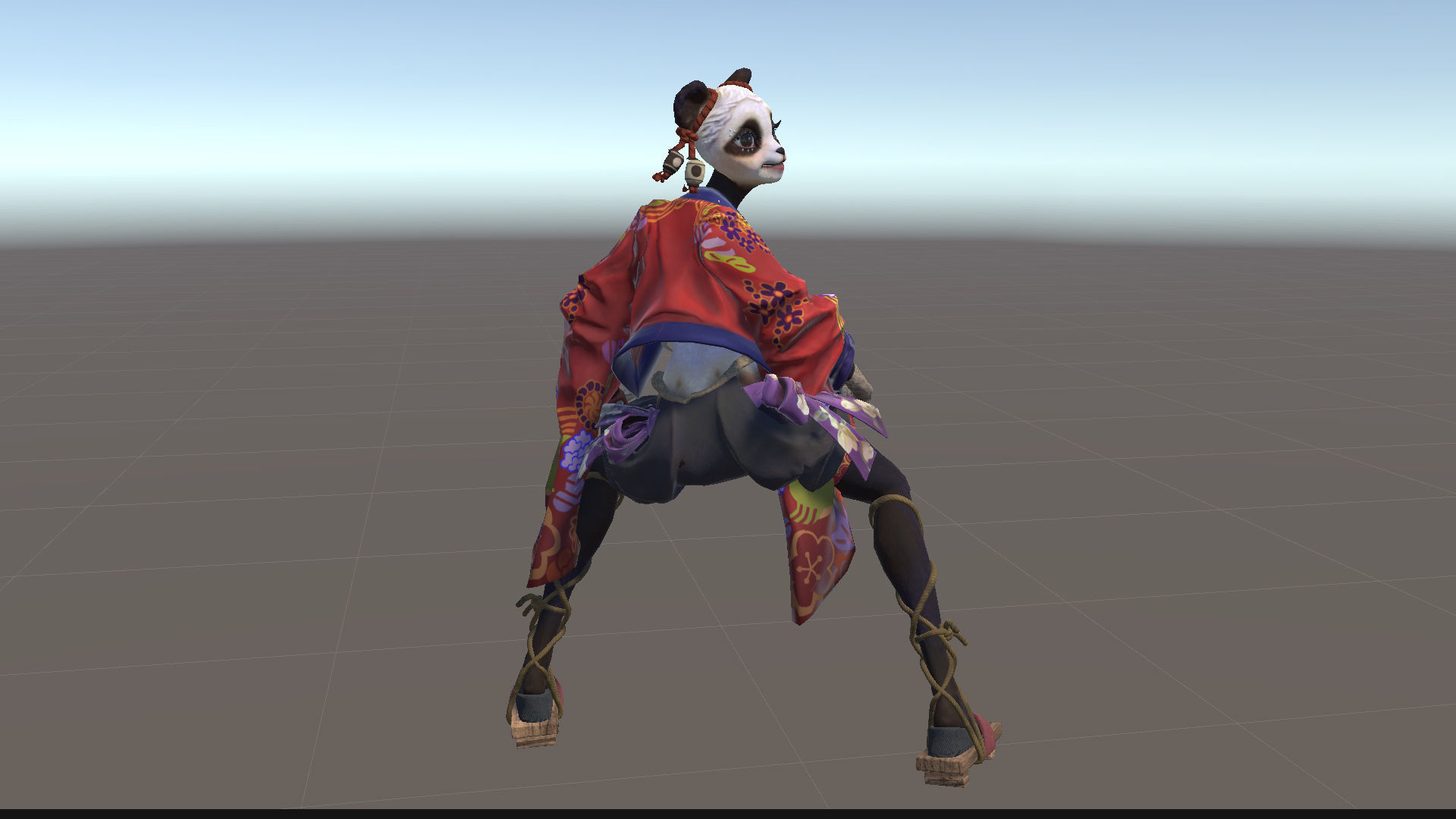 Panda girl Low-poly 3D model_32