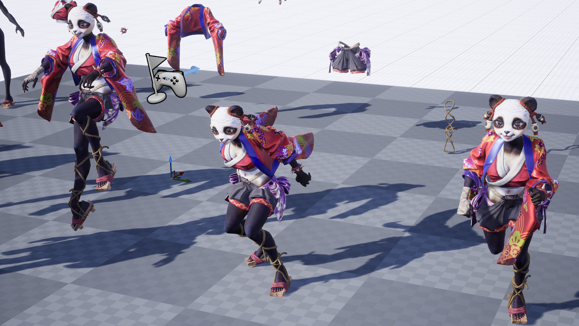 Panda girl Low-poly 3D model_17