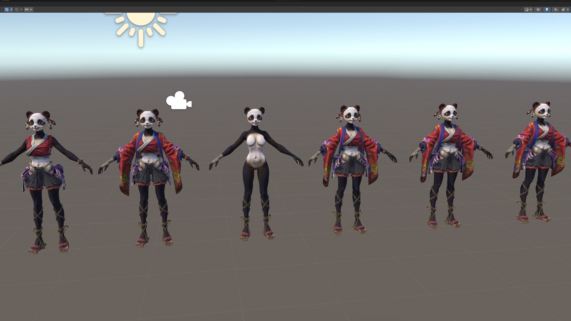 Panda girl Low-poly 3D model_30