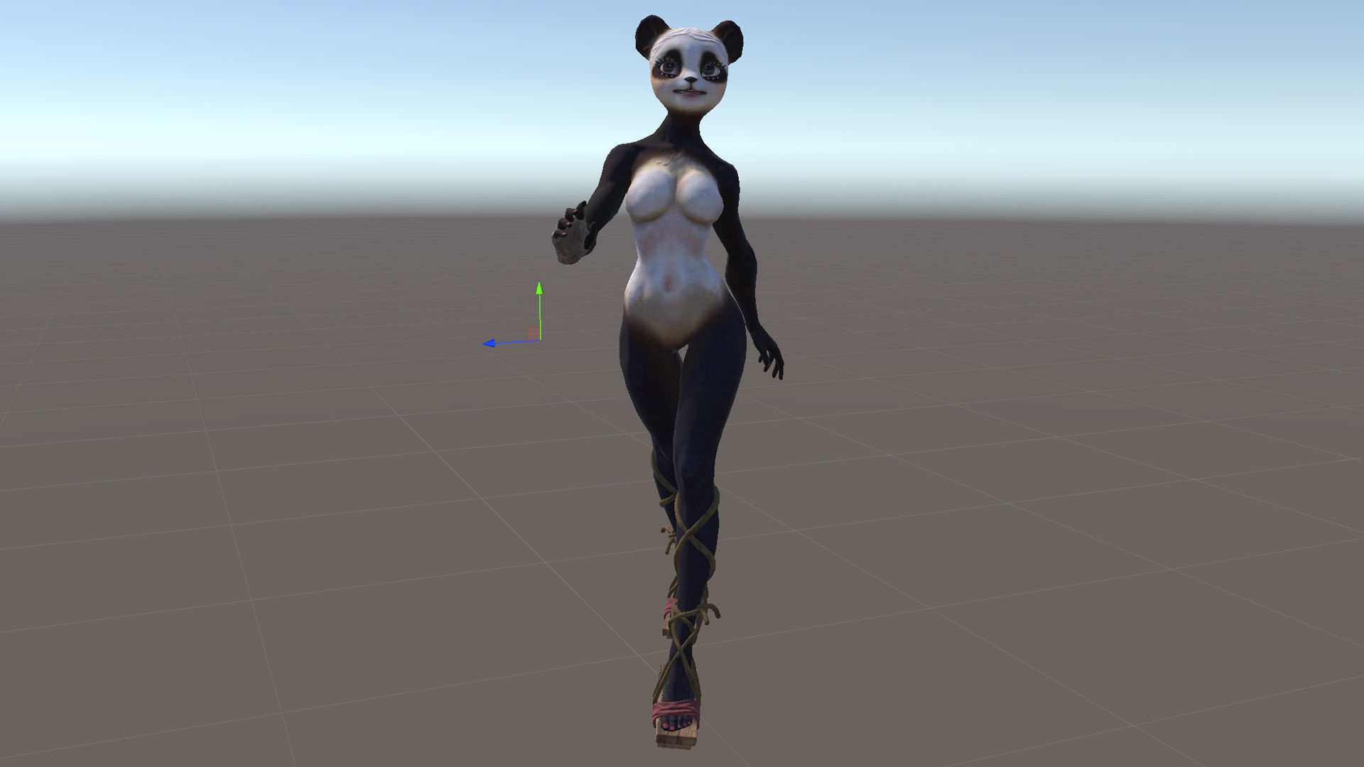 Panda girl Low-poly 3D model_33
