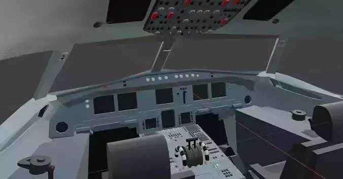 Airbus a320 family cockpit  3D model