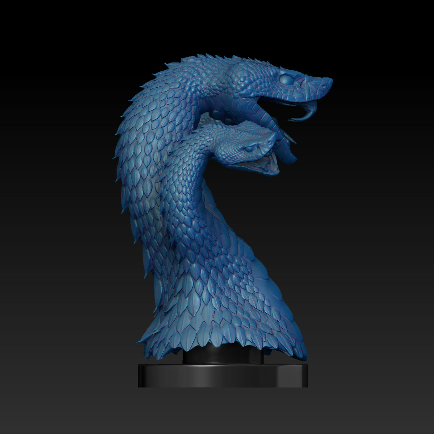 Harlequin Snake - Fantasy - with 3 Heads 3D print model_16