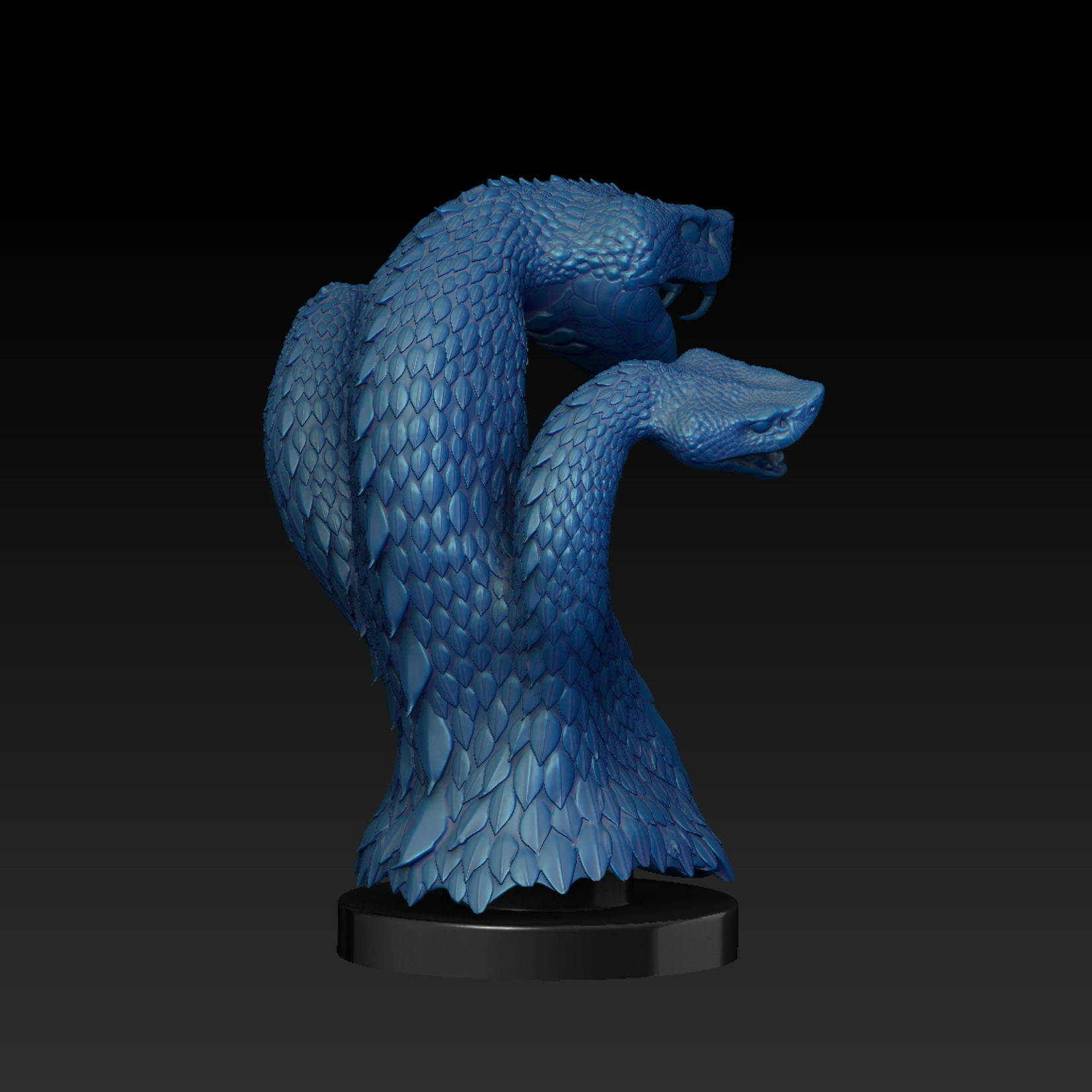 Harlequin Snake - Fantasy - with 3 Heads 3D print model_5