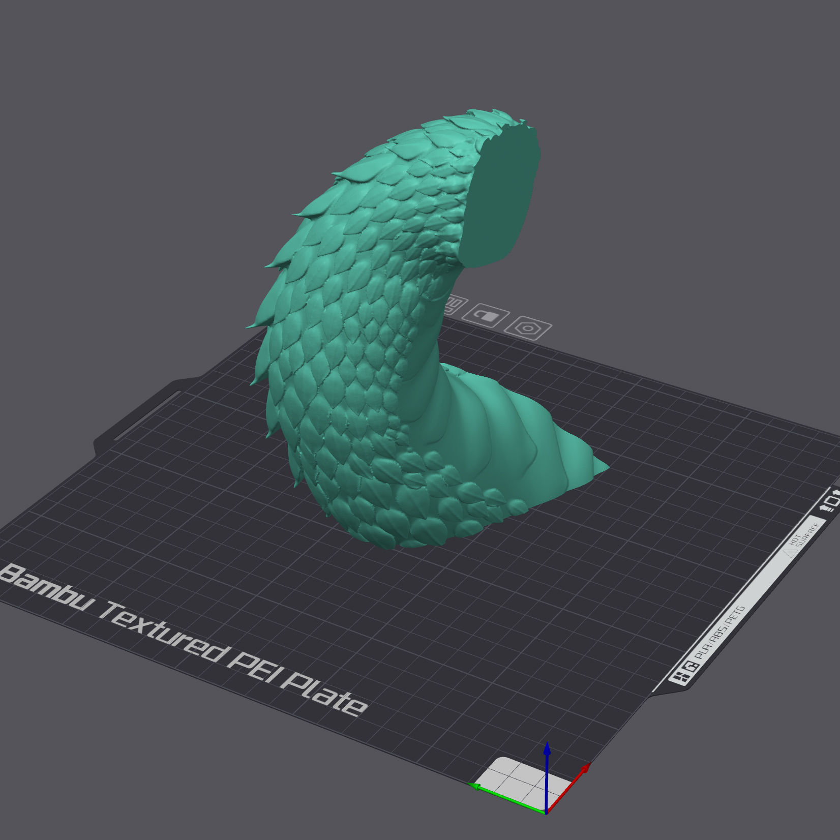 Harlequin Snake - Fantasy - with 3 Heads 3D print model_3
