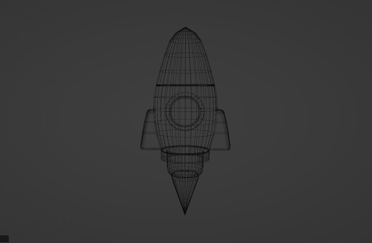 Low-Poly Cartoon Rocketship Low-poly 3D model_5