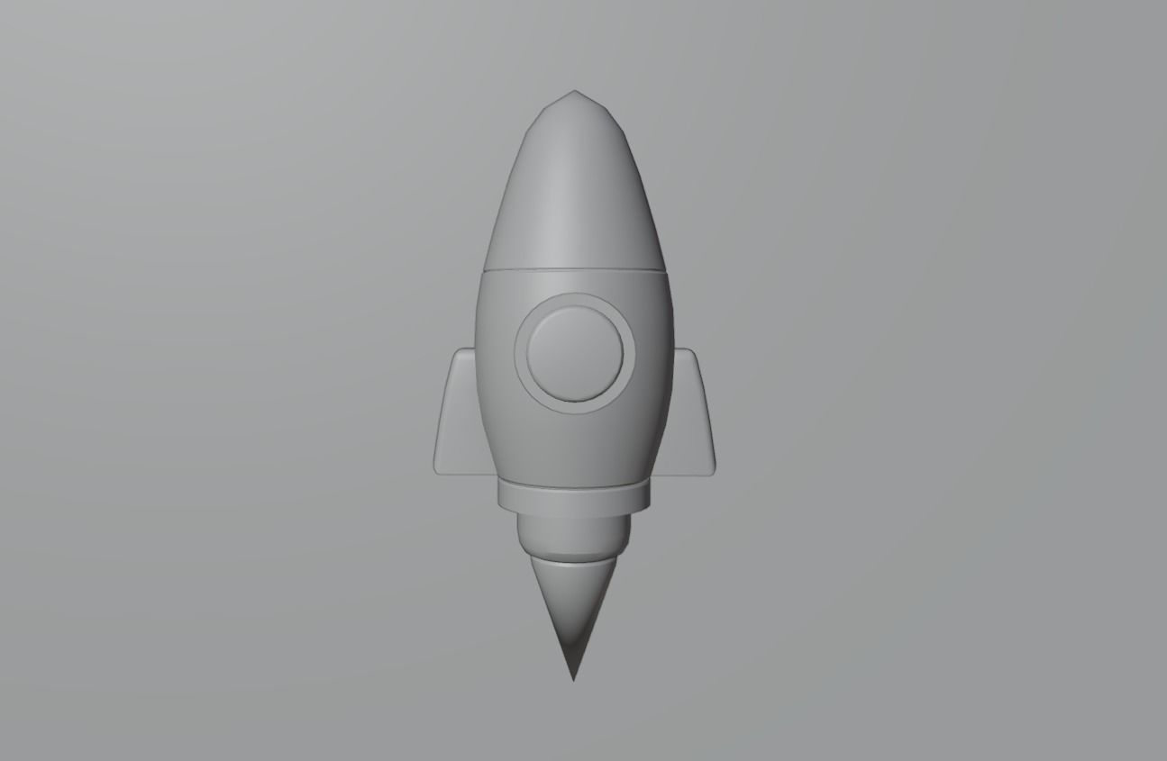 Low-Poly Cartoon Rocketship Low-poly 3D model_4