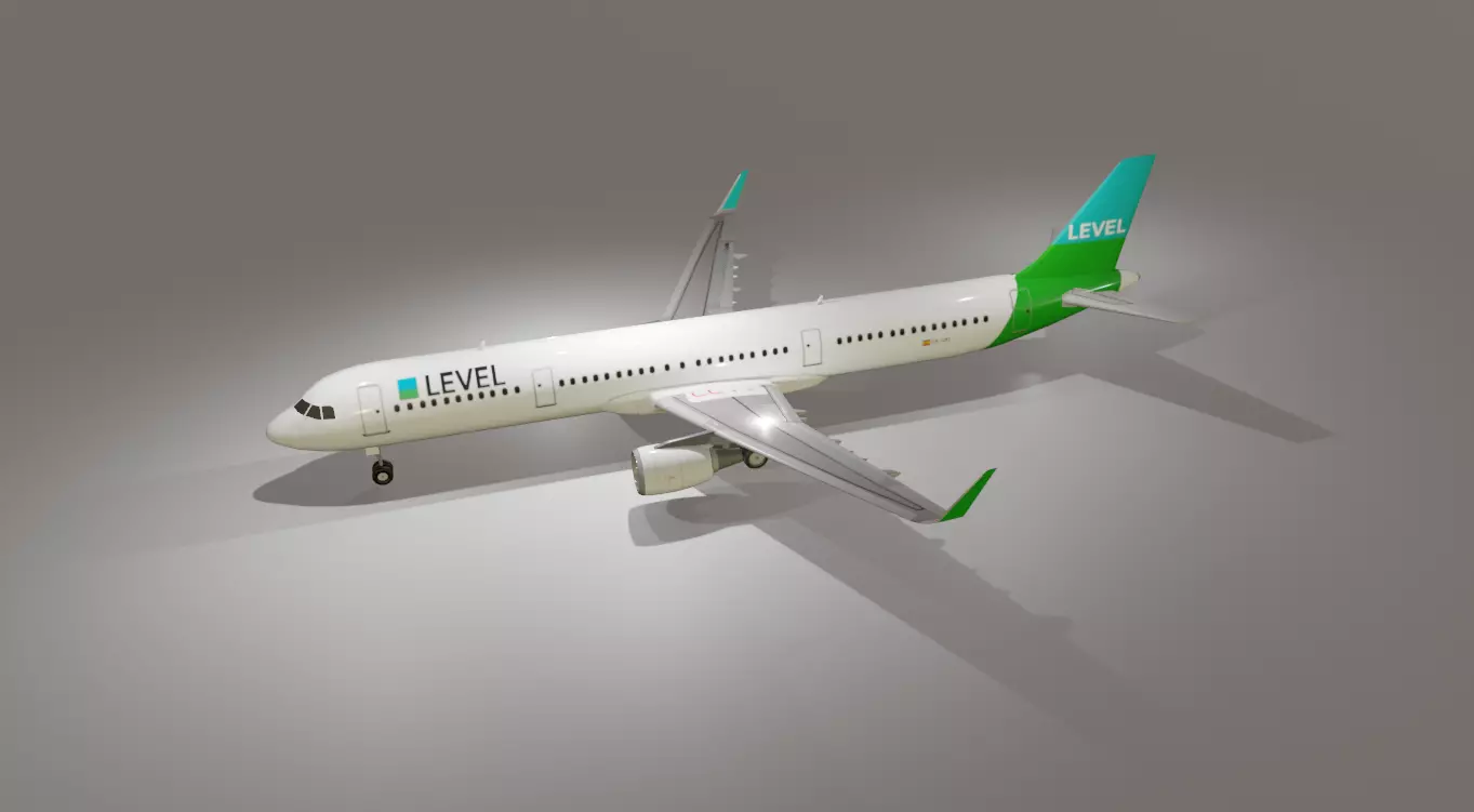LEVEL airbus a321-211 low poly Low-poly 3D model