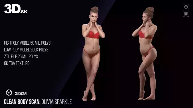 Cleaned 3D Body Scan Olivia Sparkle Underwear