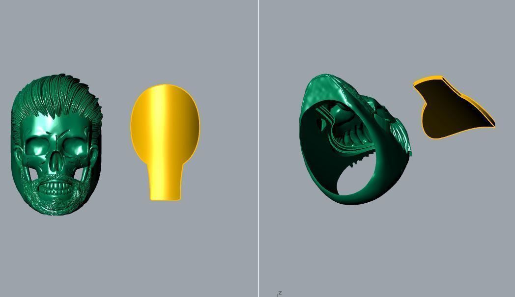 SKULL RING WITH HEAIR 3D print model_4