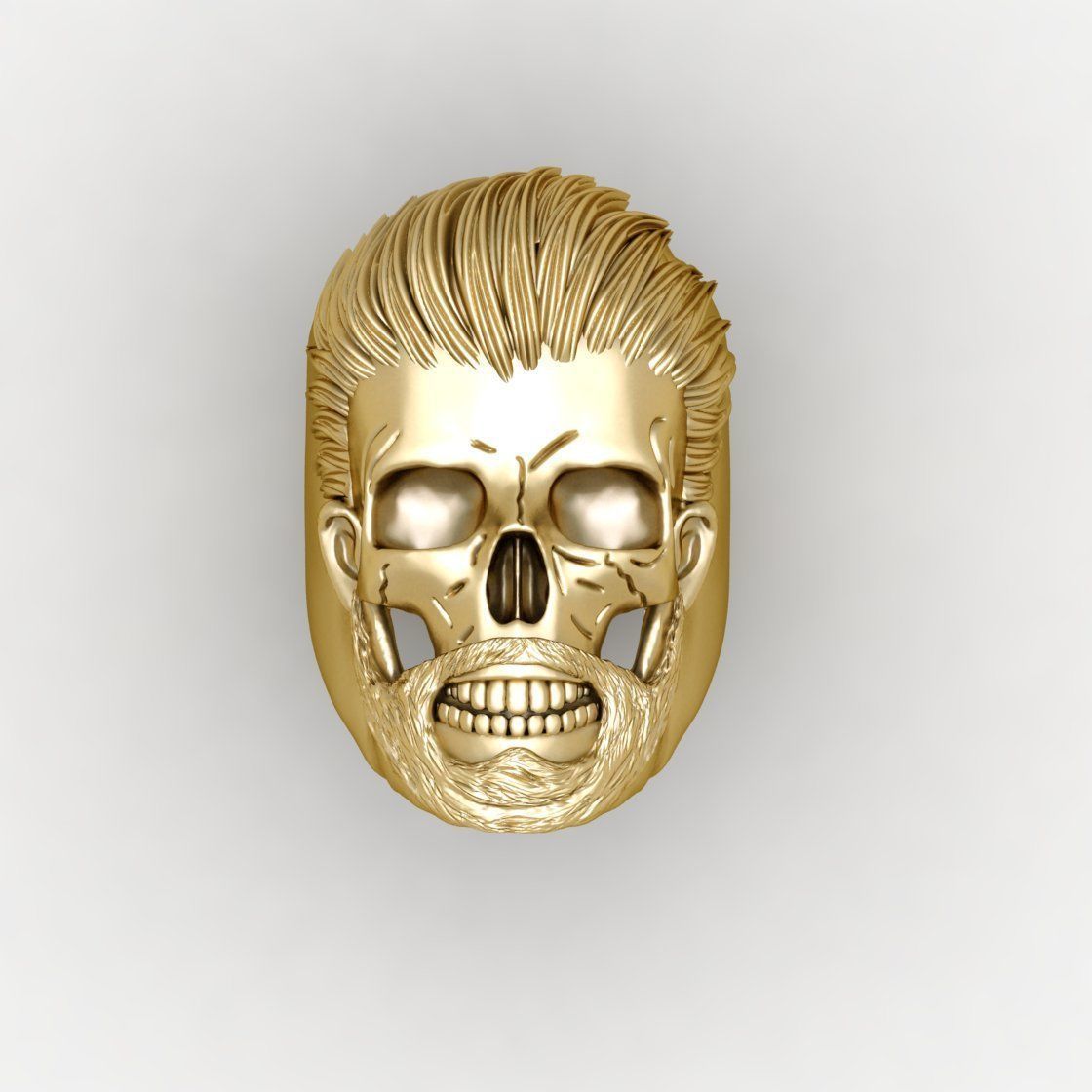 SKULL RING WITH HEAIR 3D print model_1