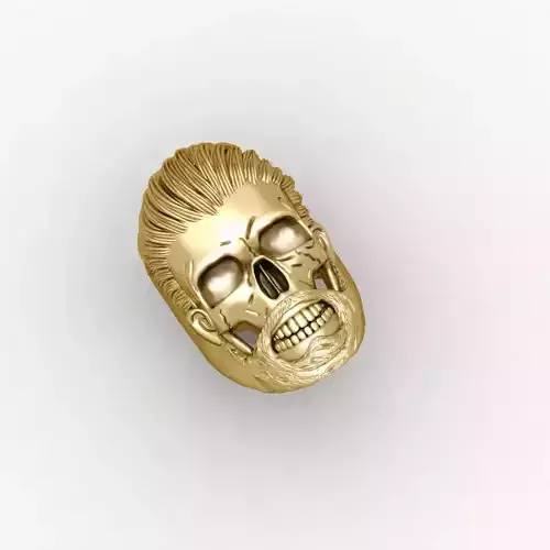SKULL RING WITH HEAIR