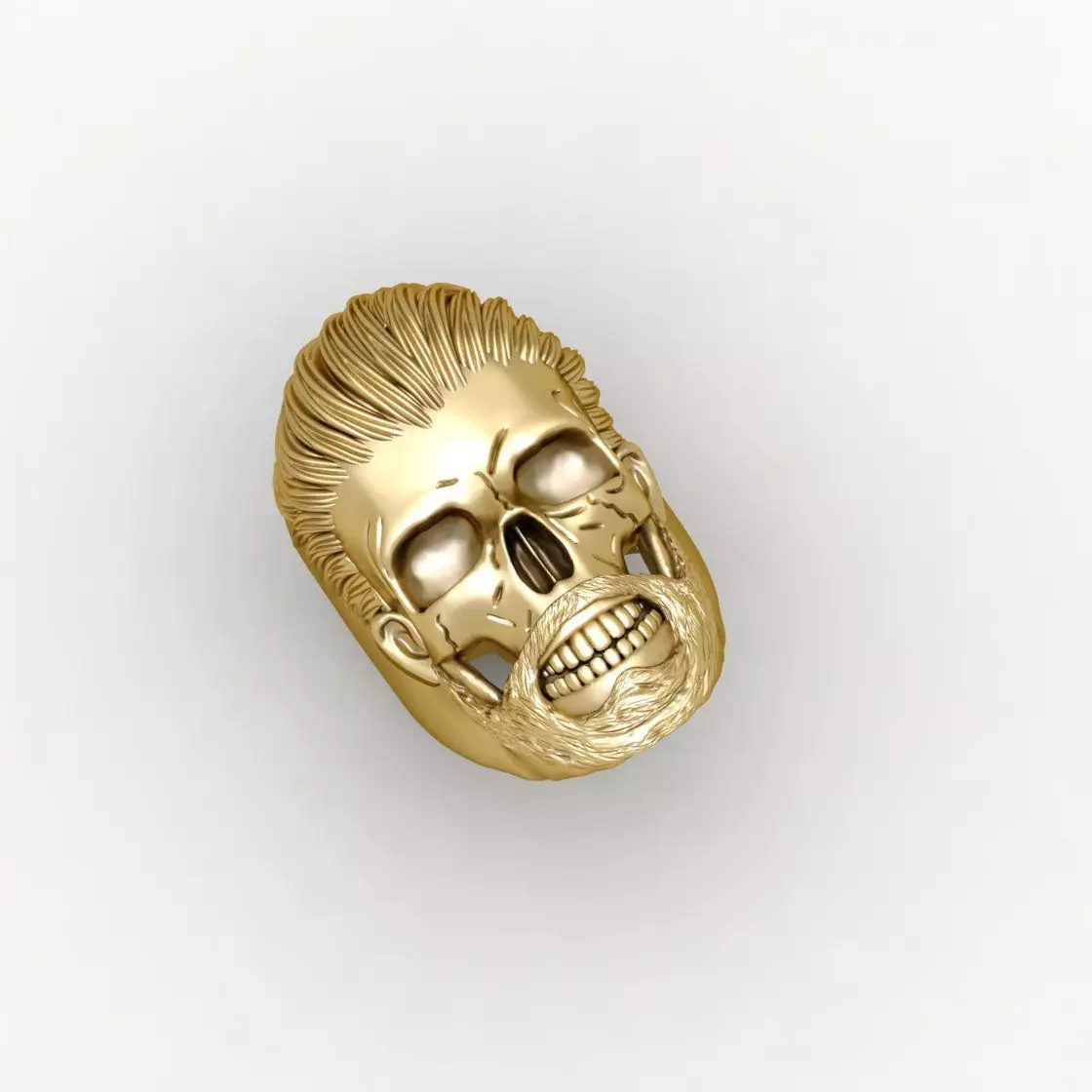 SKULL RING WITH HEAIR 3D print model_0
