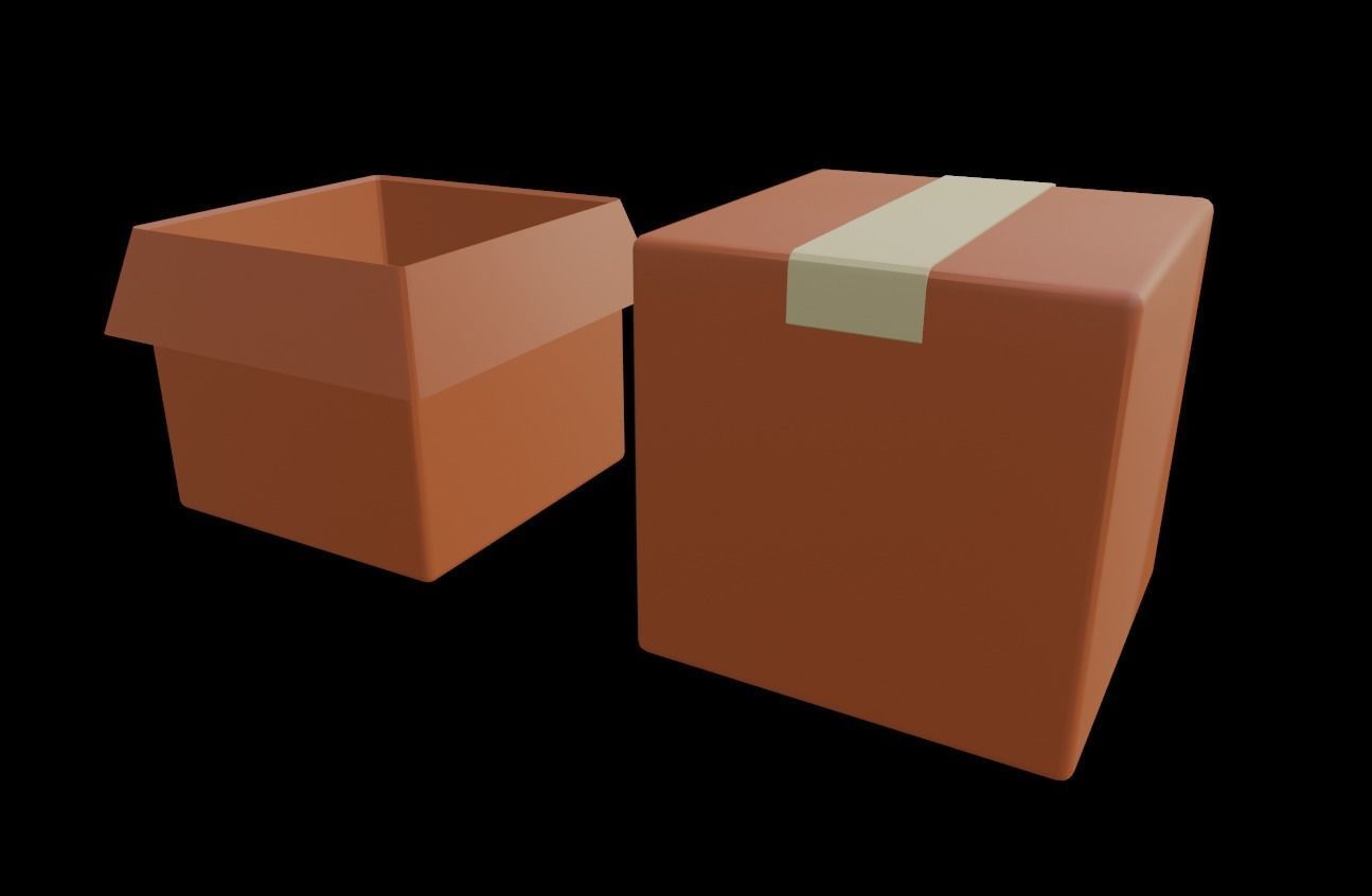 Low poly Box Low-poly 3D model_4