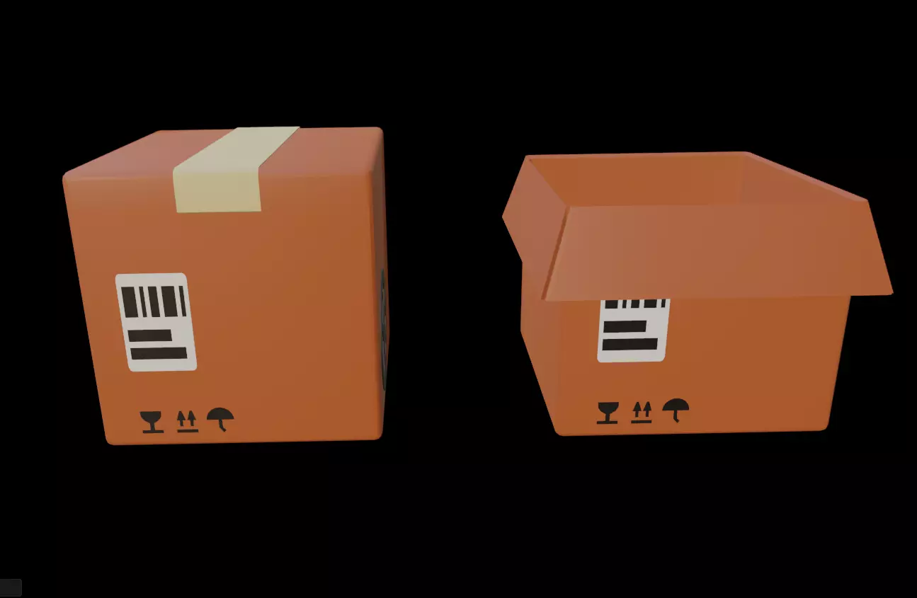 Low poly Box Low-poly 3D model_0