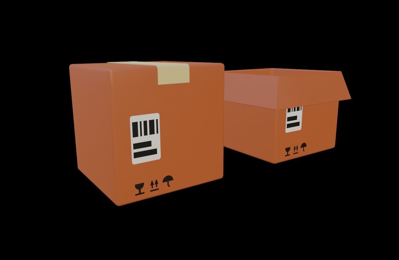 Low poly Box Low-poly 3D model_2