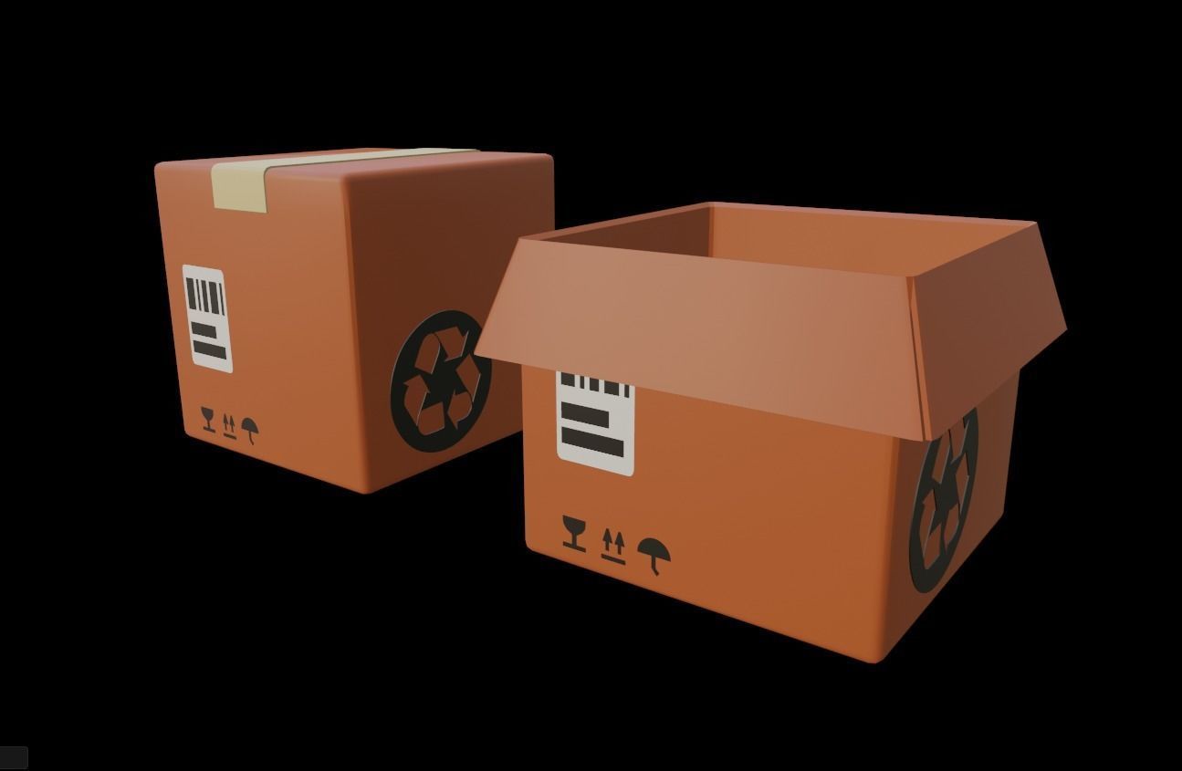 Low poly Box Low-poly 3D model_1