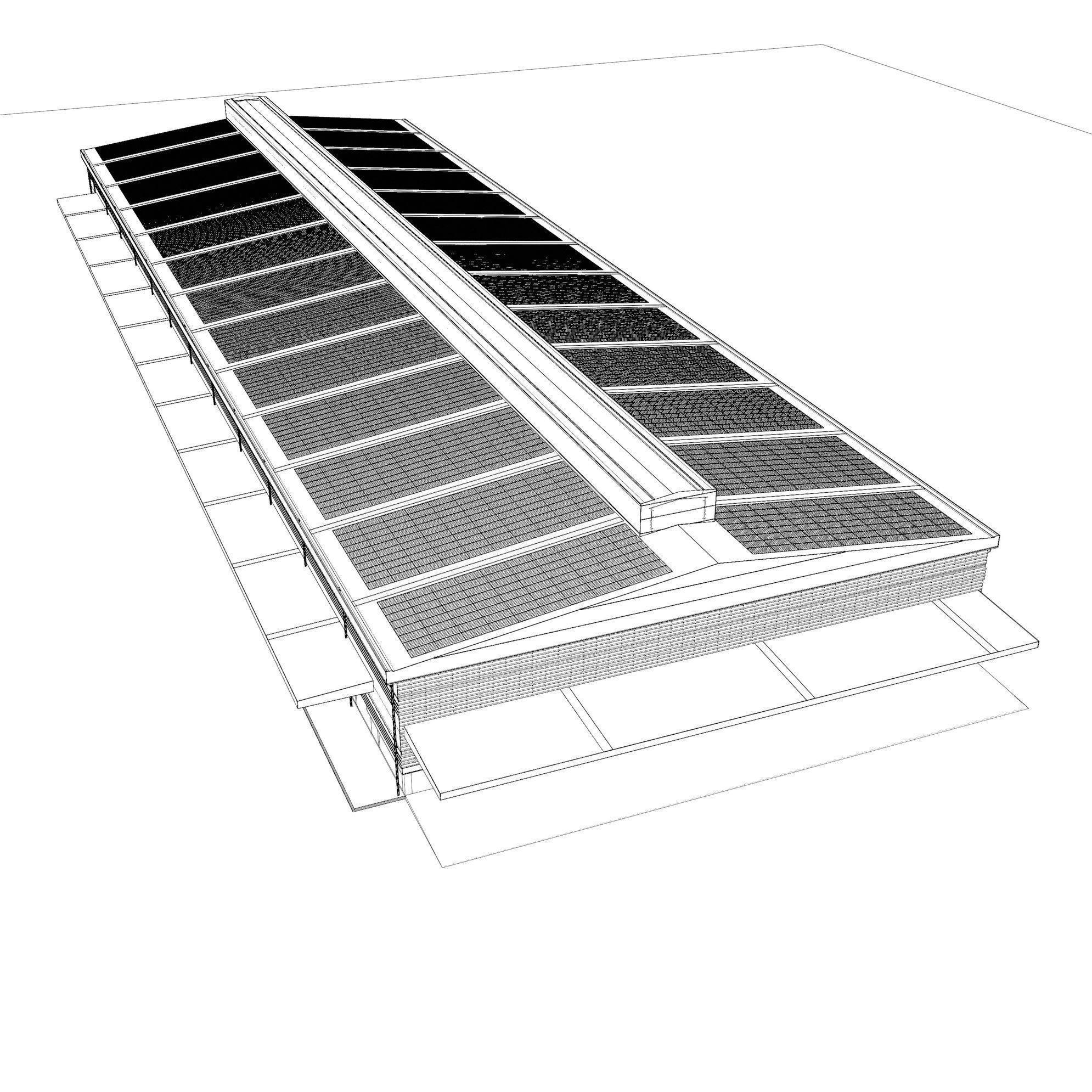 Solar roof on factory 24e01 3D model_8