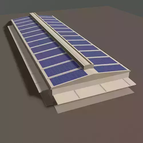 Solar roof on factory 24e01 3D model