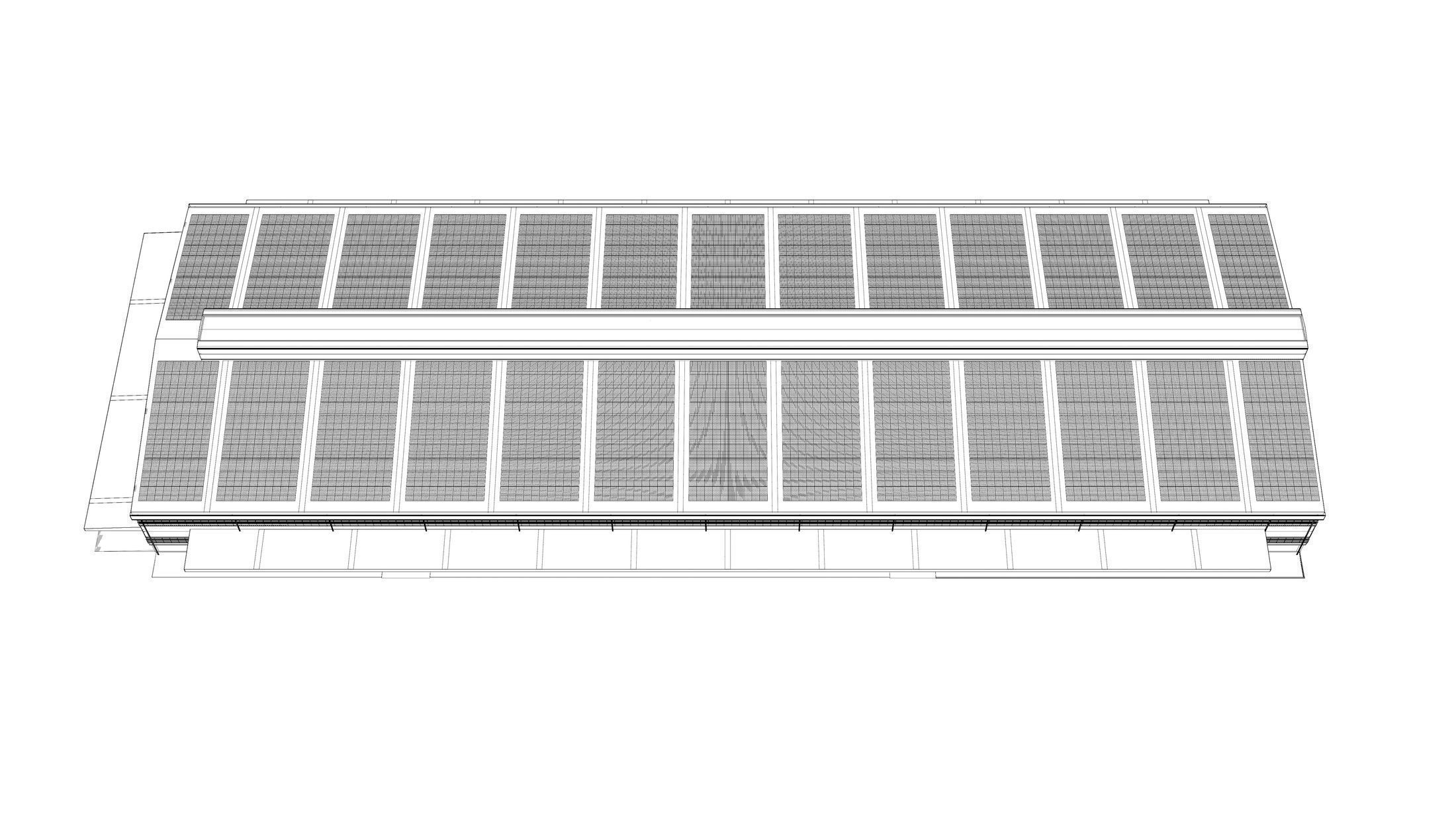 Solar roof on factory 24e01 3D model_7