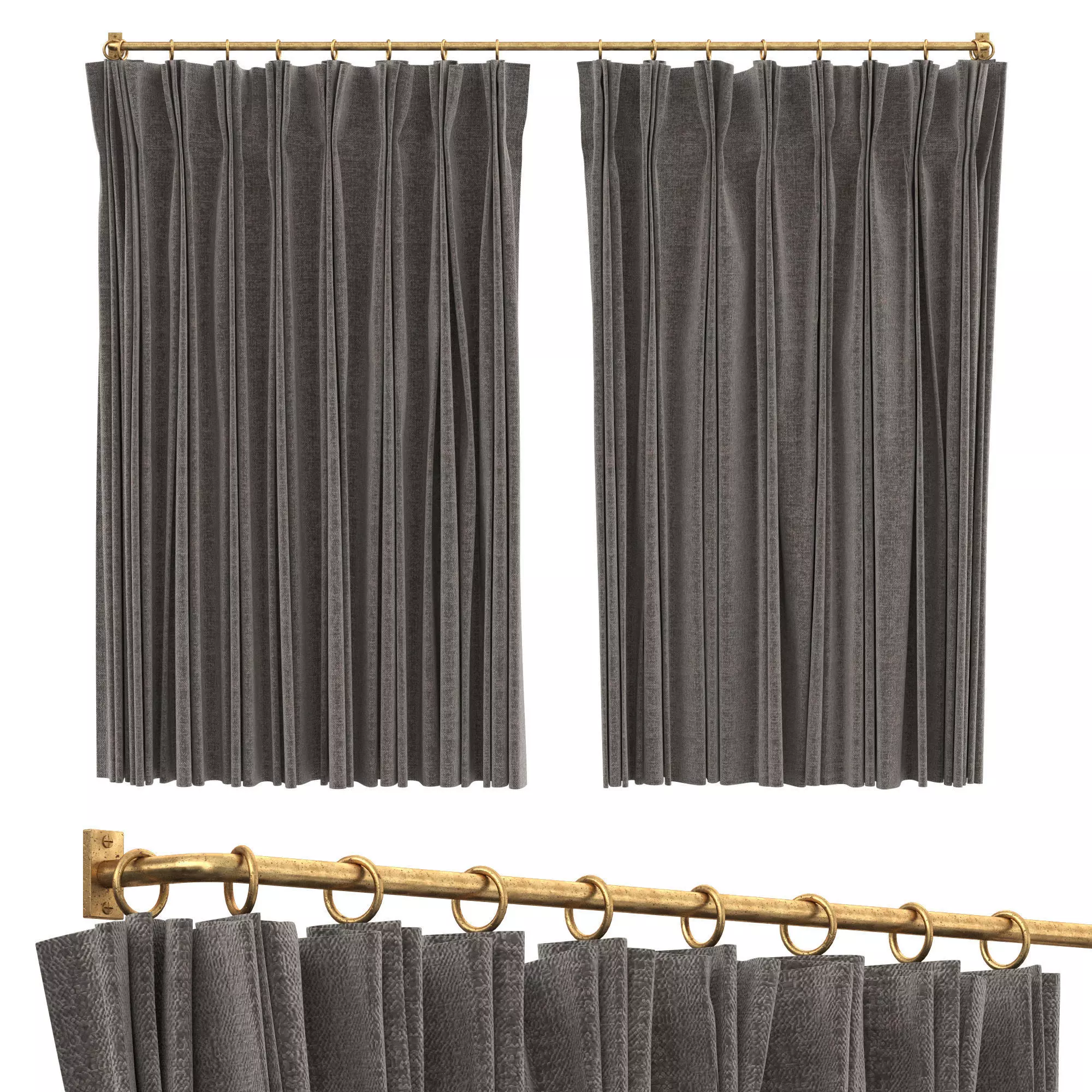 French Curtain with a rotating cornice 3D model