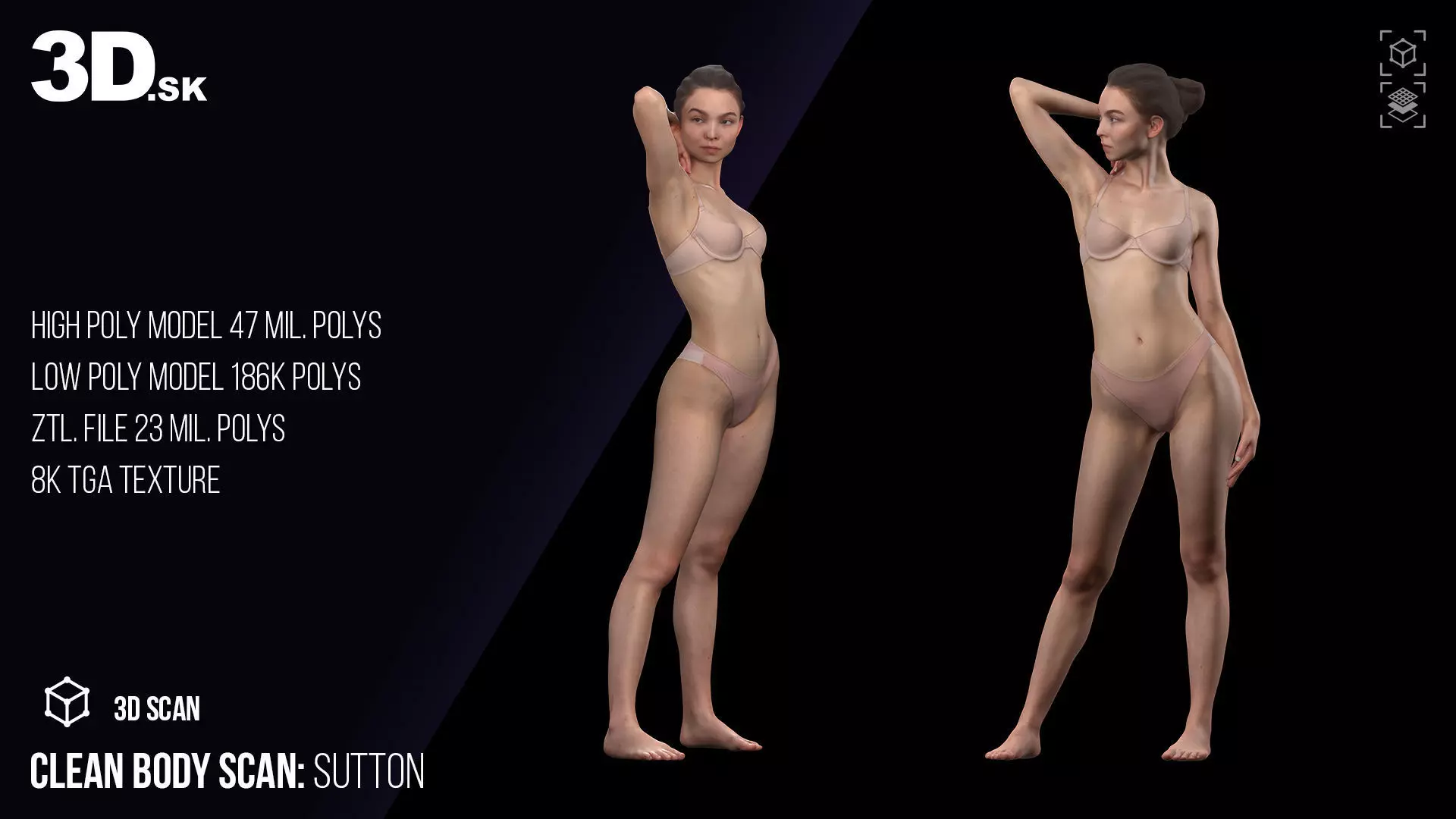 Cleaned 3D Body Scan Olivia Sparkle Underwear 3D model_0