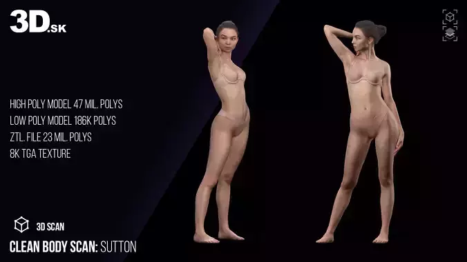 Cleaned 3D Body Scan Olivia Sparkle Underwear