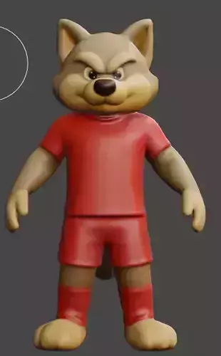 wolf mascot 3D model  A Pose Game Ready FBX Blend File