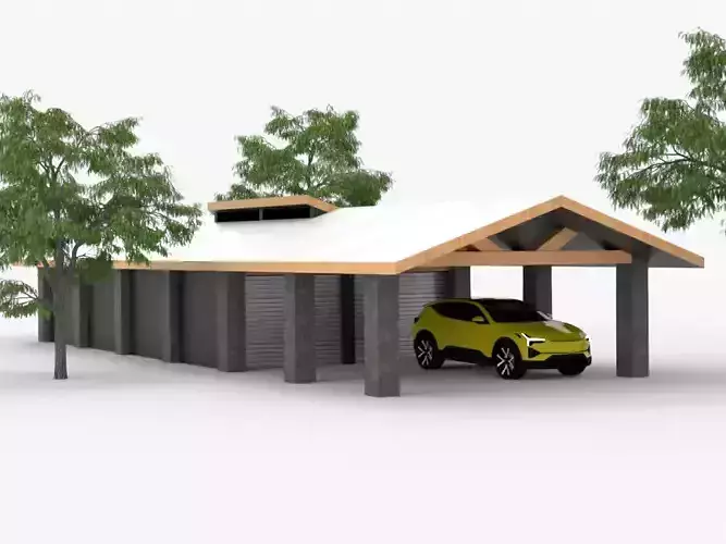 Modern Carport and Storage Unit