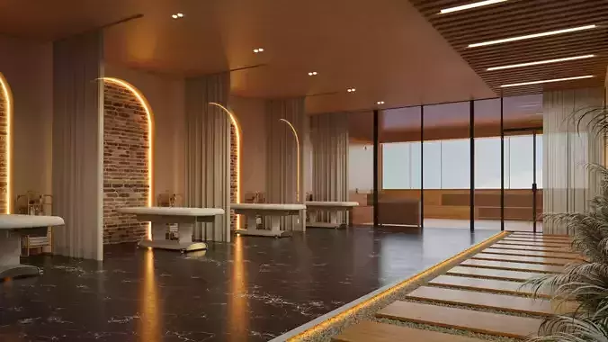 sauna and spa interior 3d model 3D model