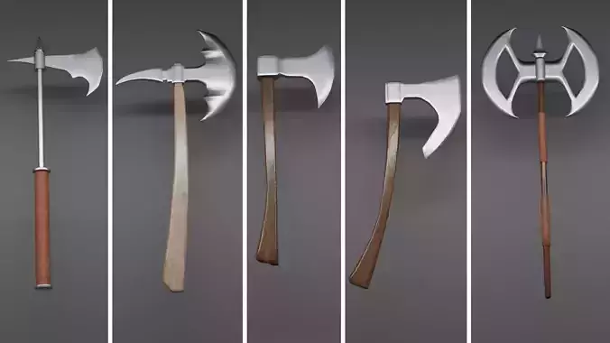 Medieval Axes Pack 1 3D model