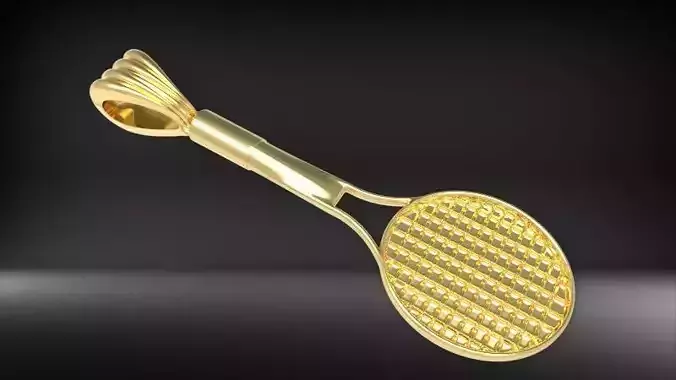 3d Vintage Badminton Themed pendant necklace charm Jewelry