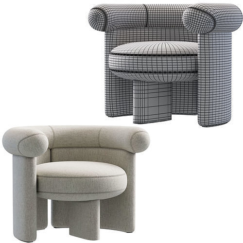 Armchair Jeanette By Meridiani 3D model 6
