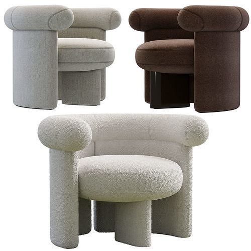 Armchair Jeanette By Meridiani 3D model 5