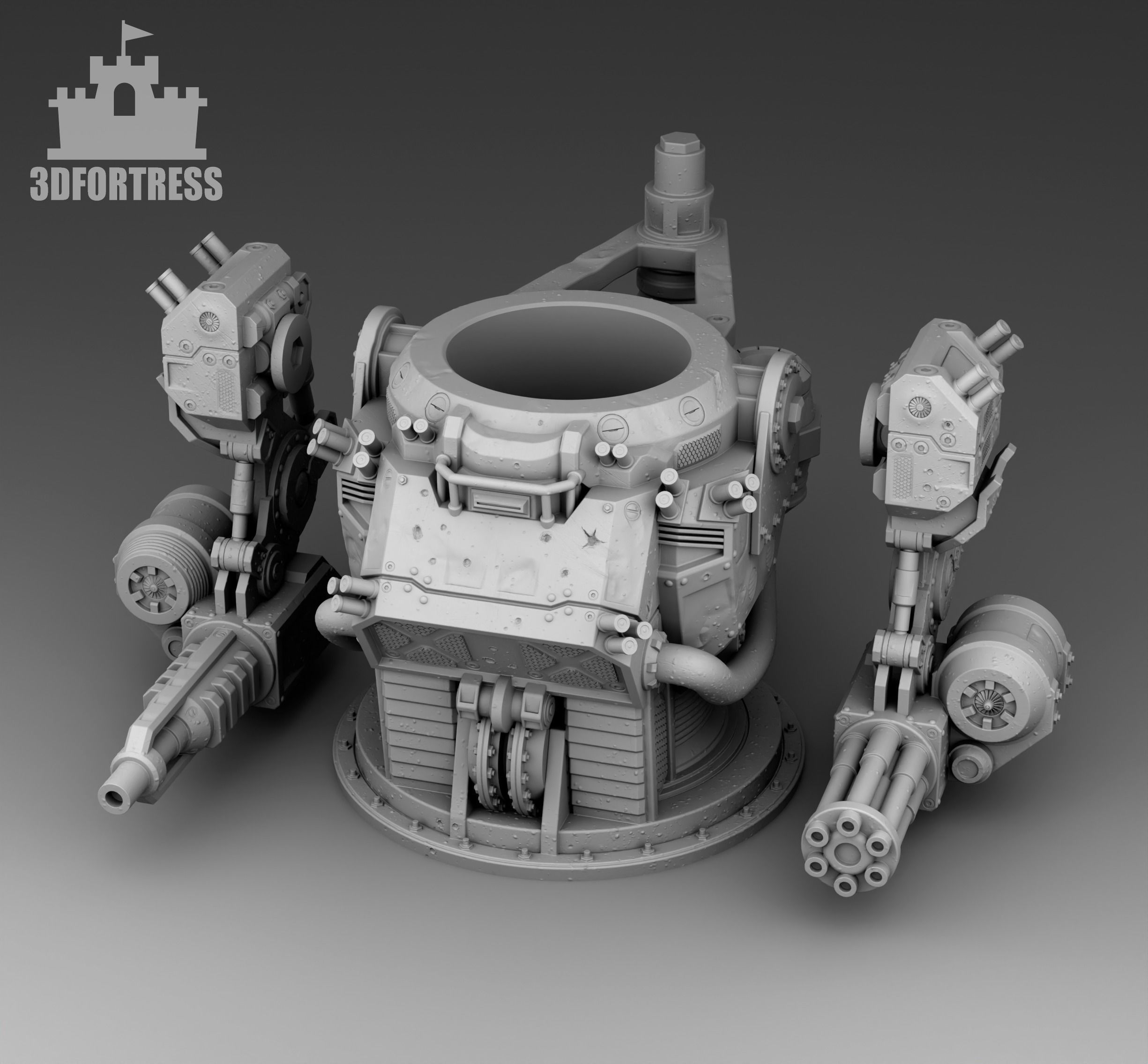 CombatRobotMug 3D print model_3