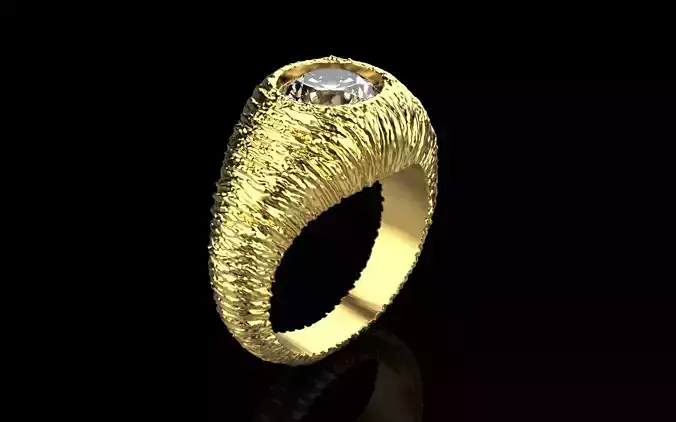 textured signet ring model 907  3D print model