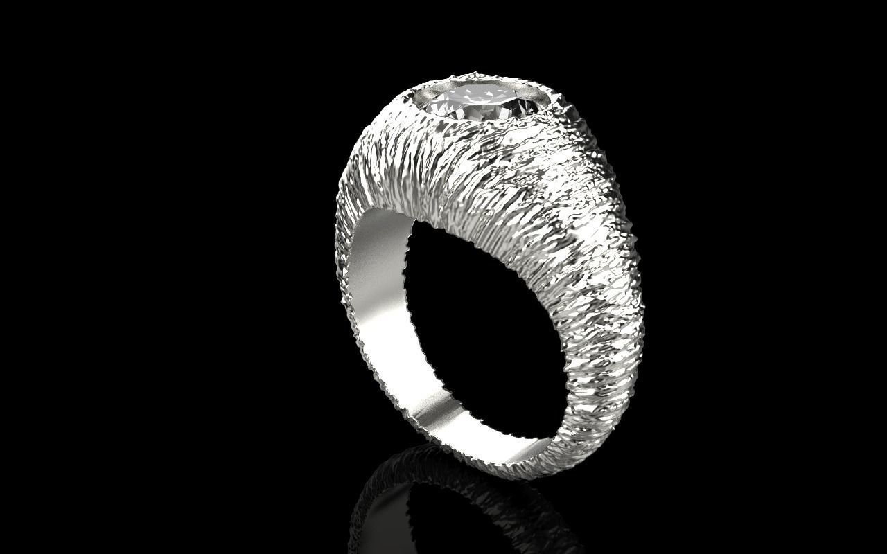 textured signet ring model 907 3D print model_30
