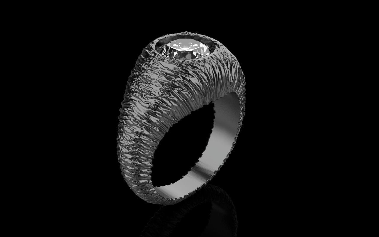 textured signet ring model 907 3D print model_23
