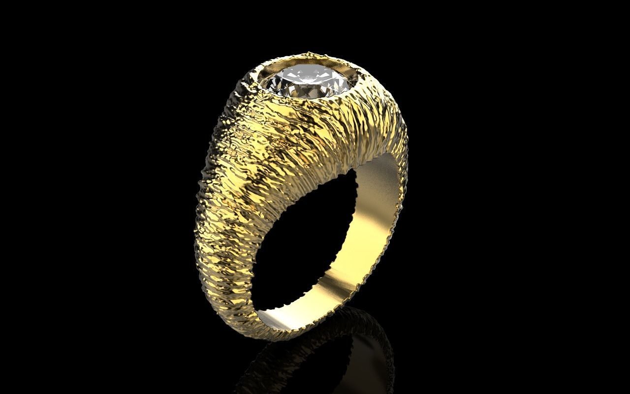 textured signet ring model 907 3D print model_25