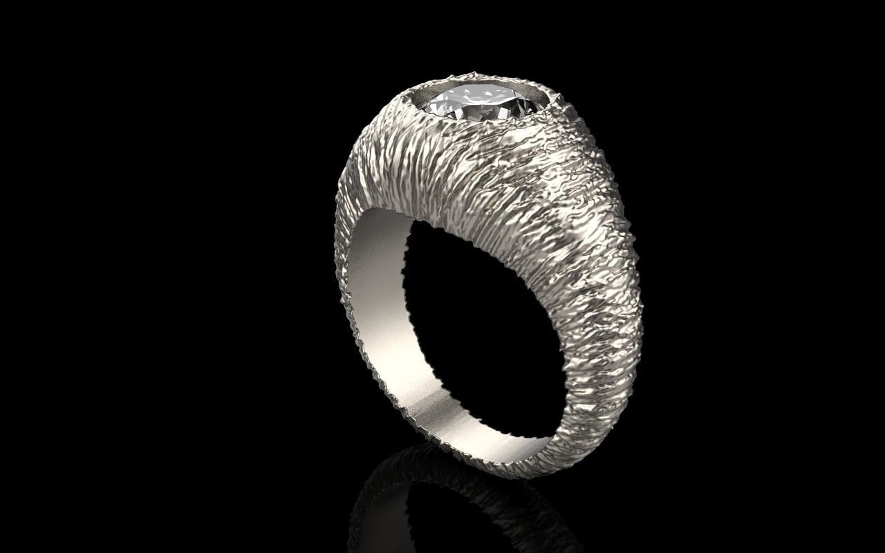 textured signet ring model 907 3D print model_27