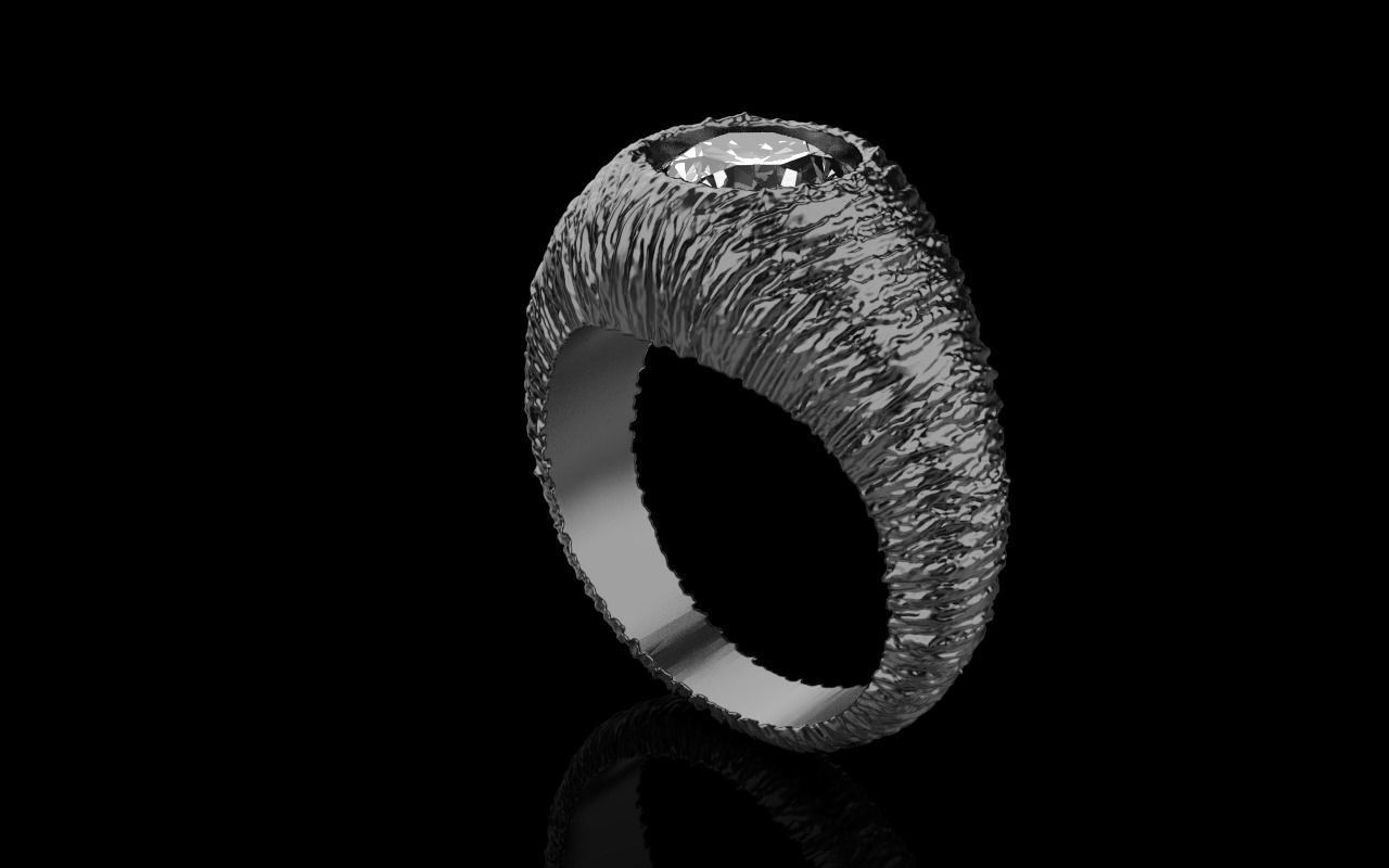textured signet ring model 907 3D print model_29