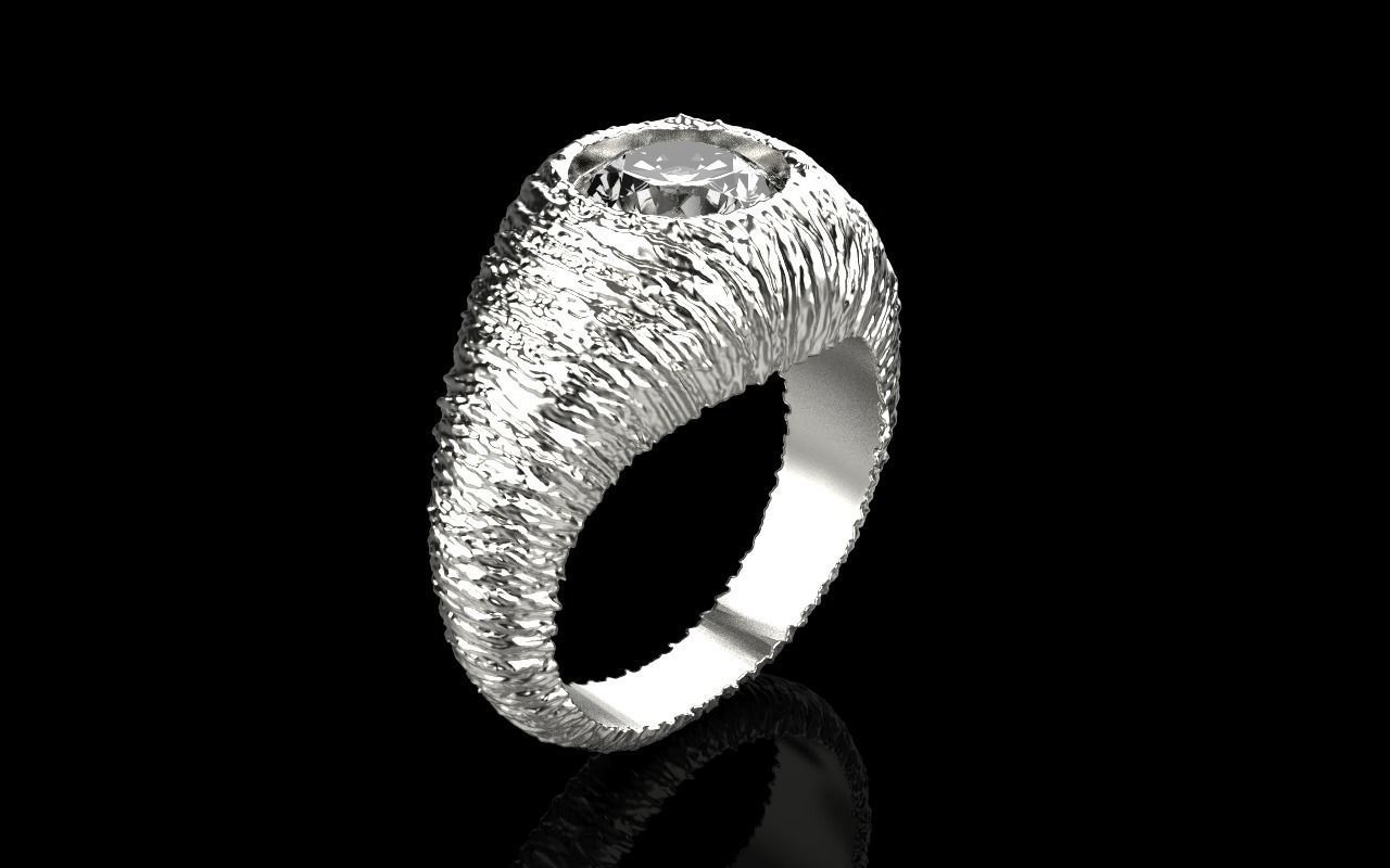 textured signet ring model 907 3D print model_24