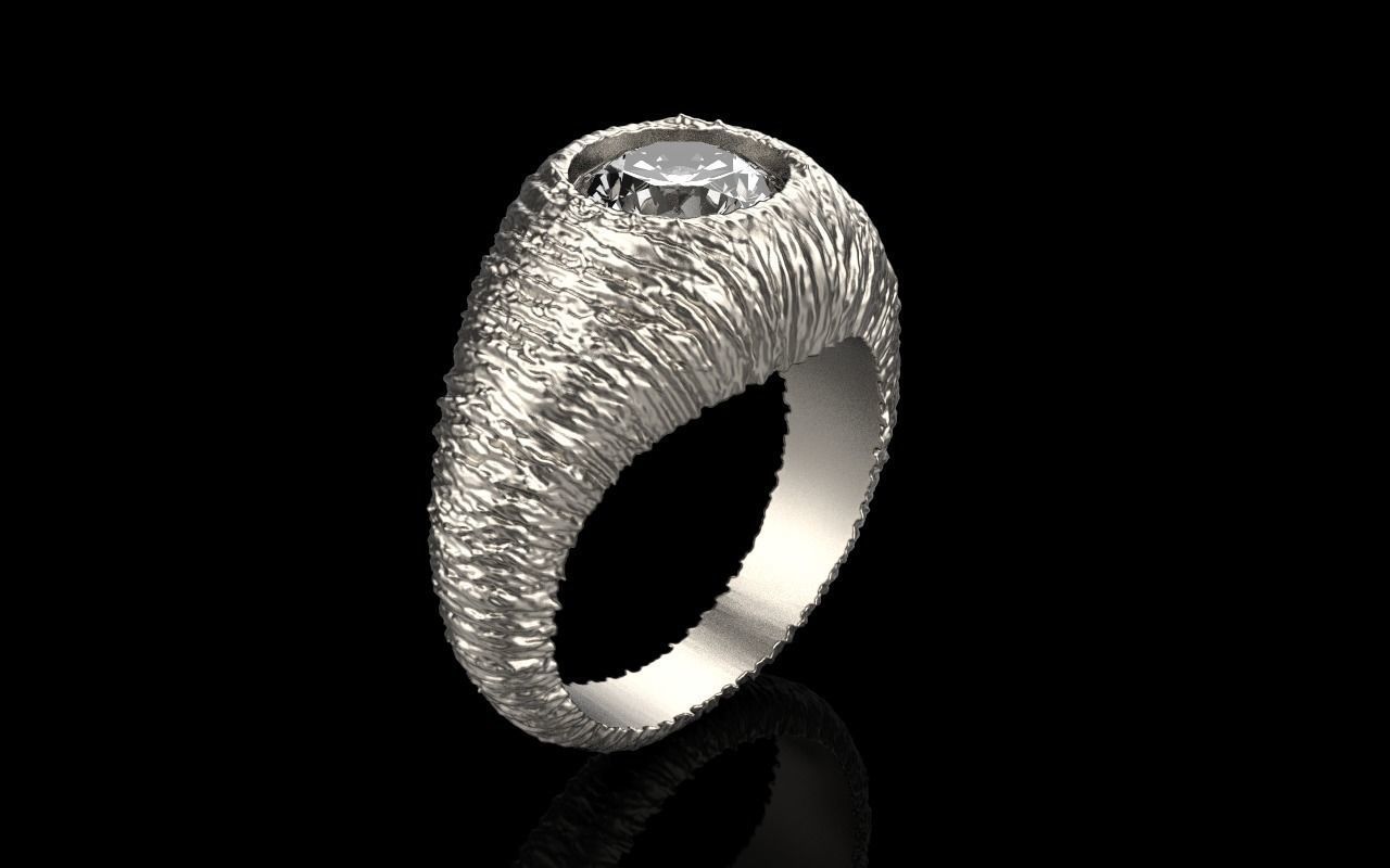 textured signet ring model 907 3D print model_21