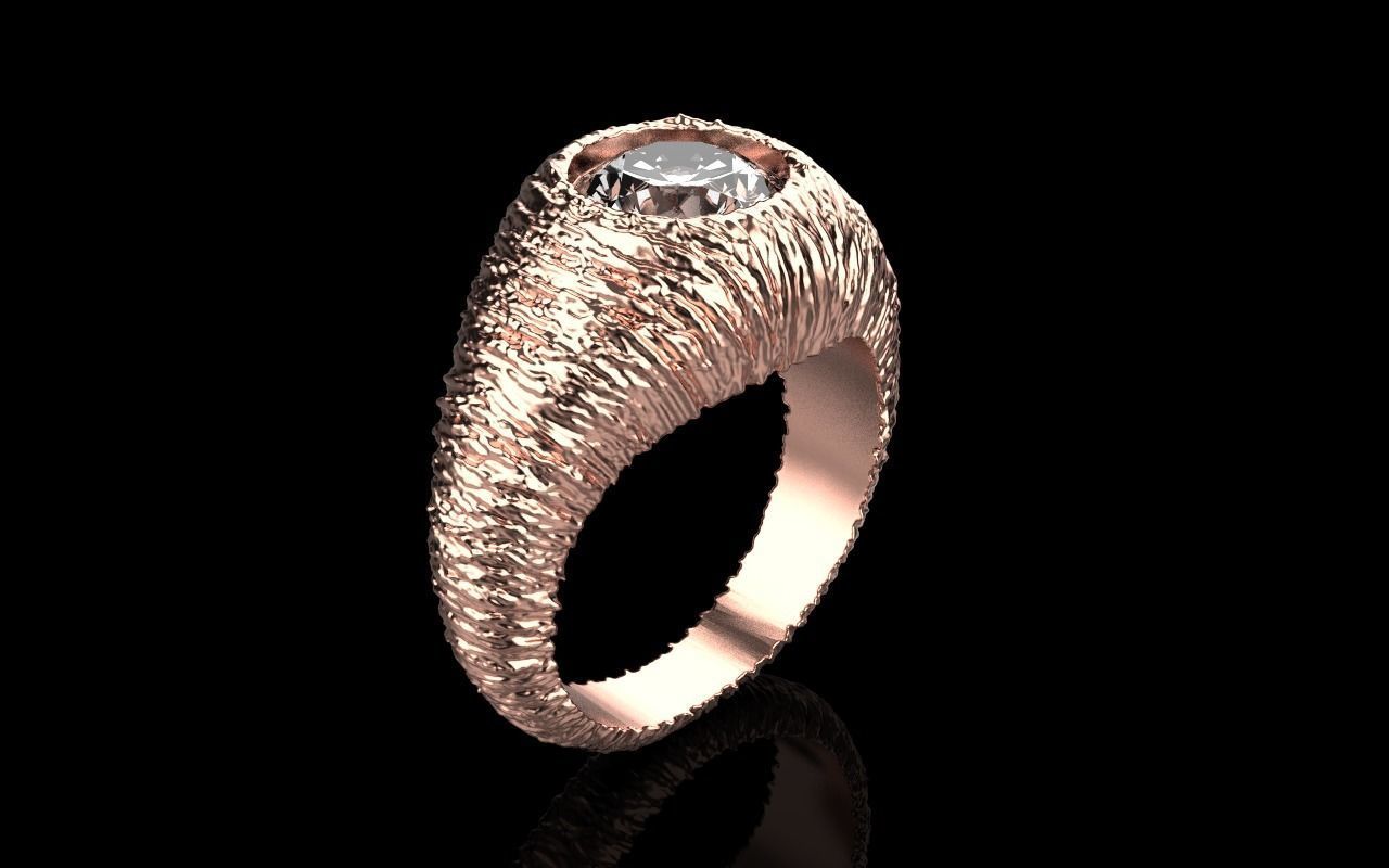textured signet ring model 907 3D print model_22