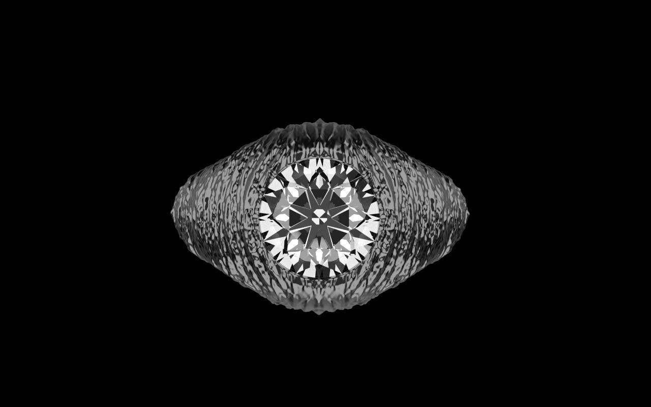 textured signet ring model 907 3D print model_17