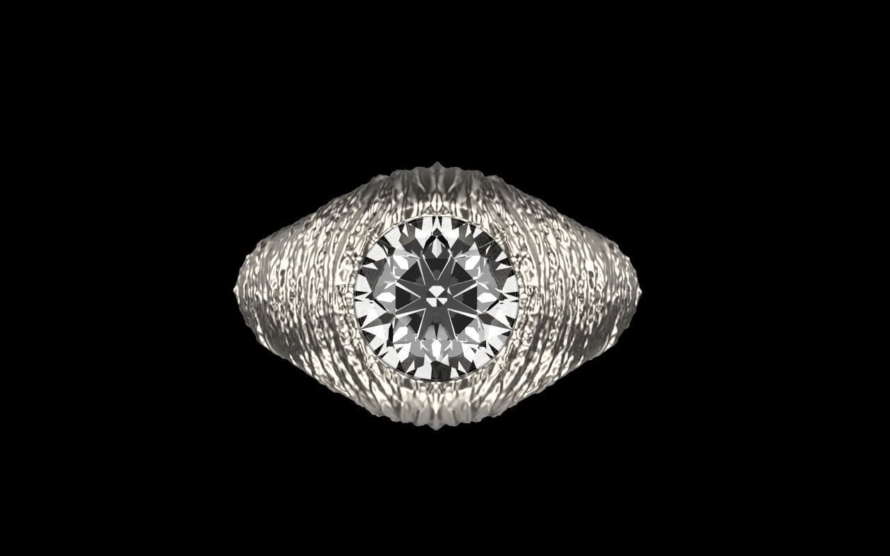 textured signet ring model 907 3D print model_15