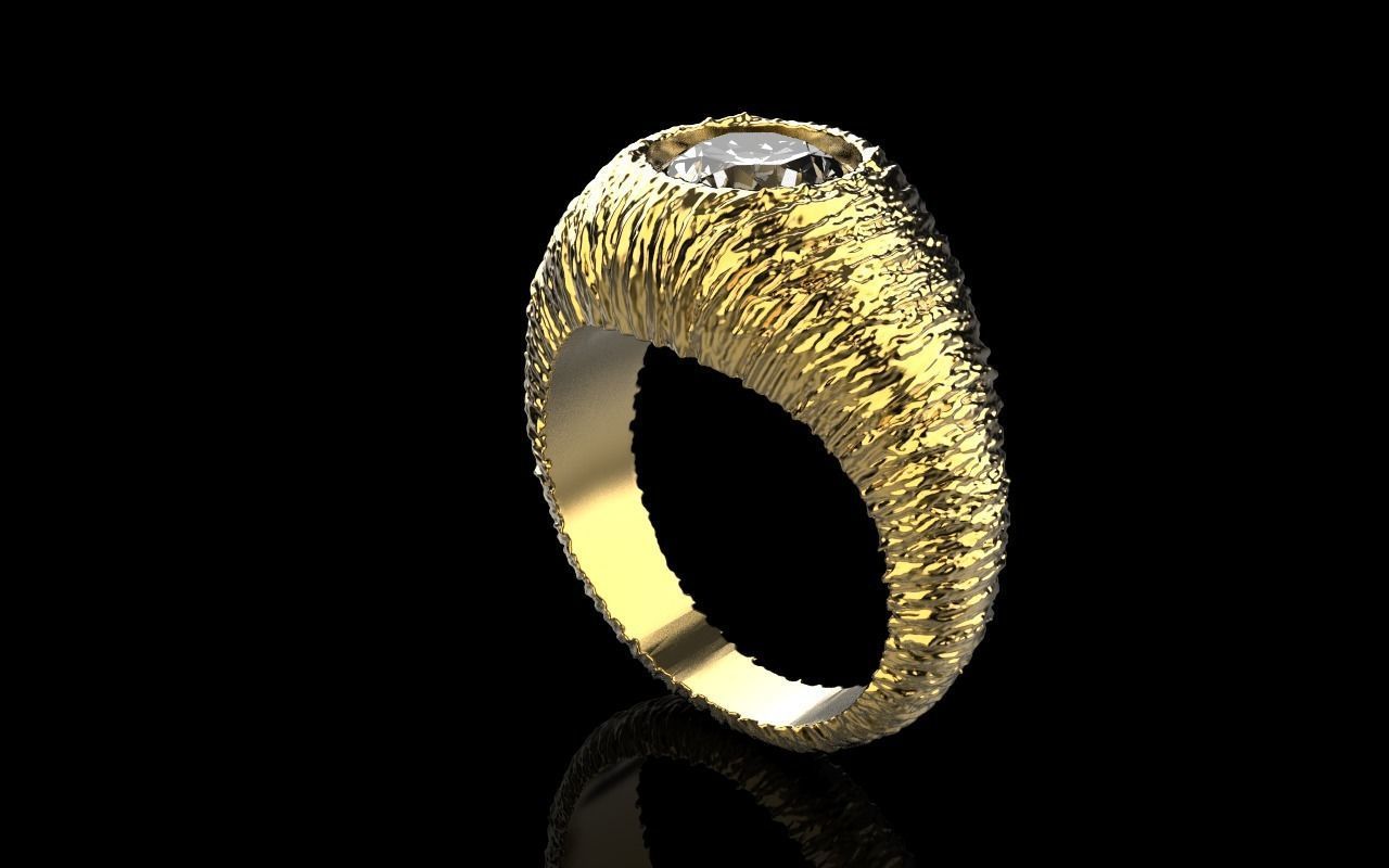 textured signet ring model 907 3D print model_31
