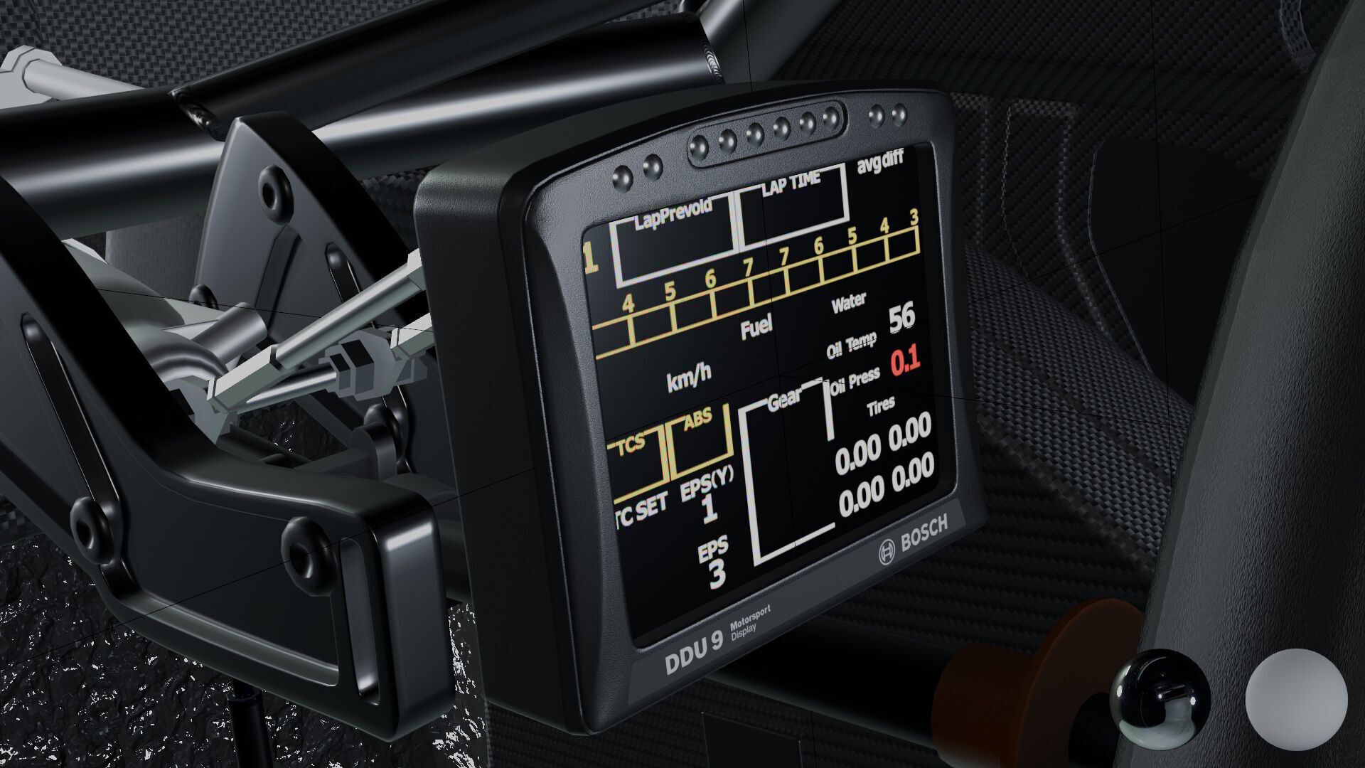 Generic Race Car Interior Based on GT3 and GT300 Low-poly 3D model_7